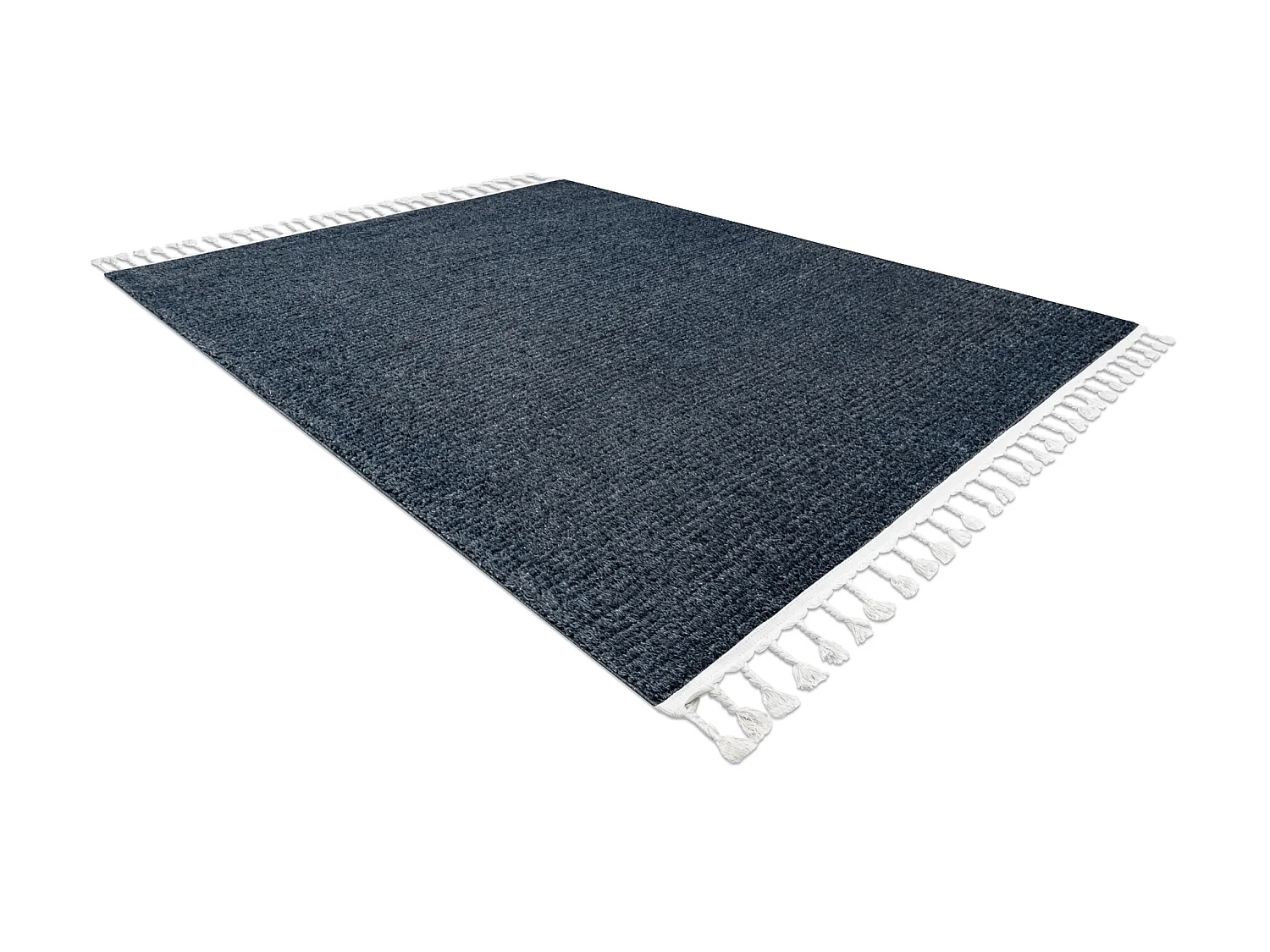Tapis SEVILLA PC00B rayures bleu Franges berbère marocain shaggy 180x270 cm