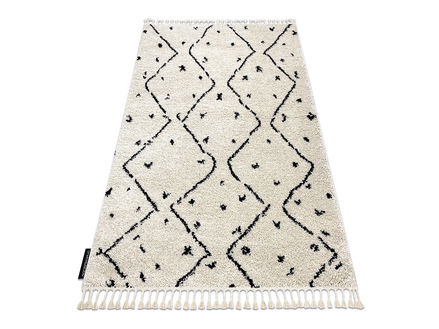Alfombra BERBER TETUAN B751 zigzag crema Franjas Bereber Marroquí Sha 240x330 cm