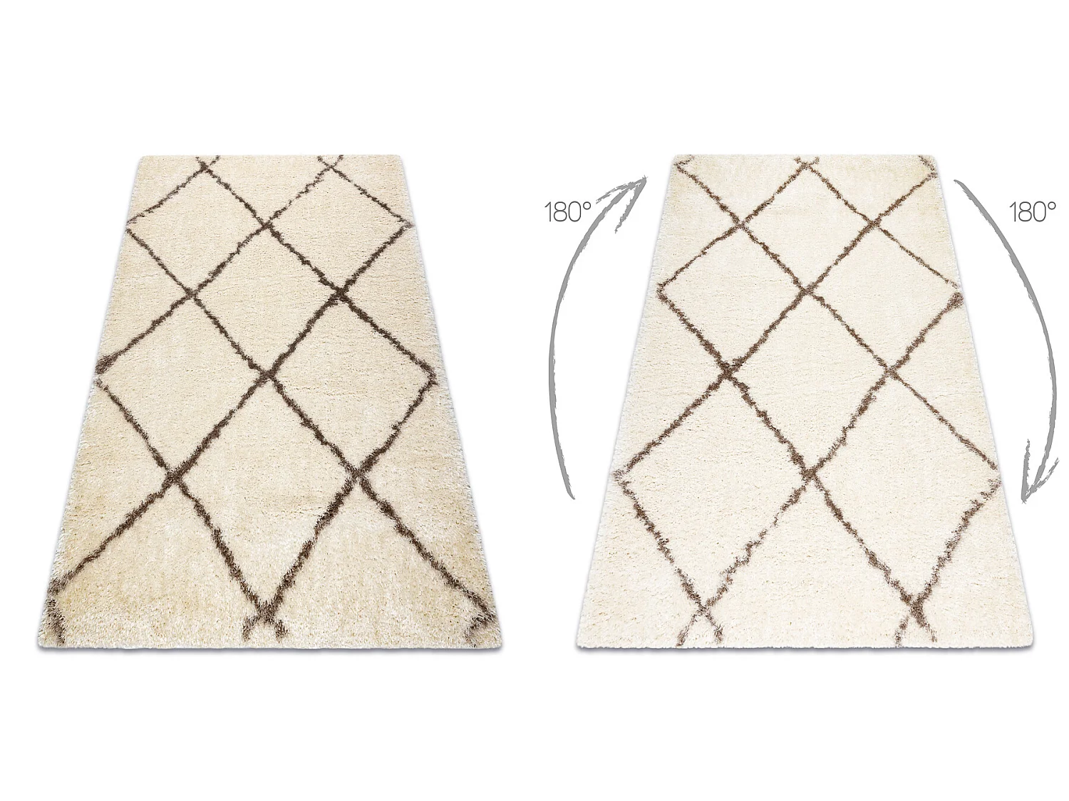 Tapijt FLUFFY 2373 shaggy latwerk room / beige 180x270 cm