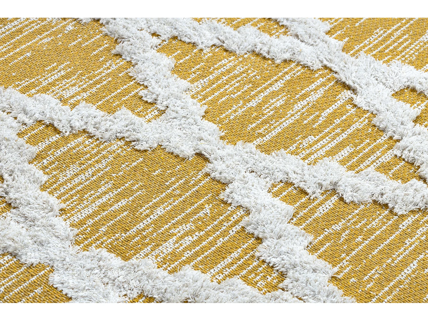 Tapis ECO SIZAL BOHO MOROC Diamants 22297 franges  - deux niveaux de m 117x170 cm