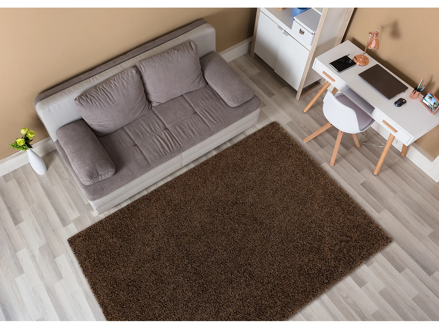 Teppich SOFFI shaggy 5cm braun 60x100 cm