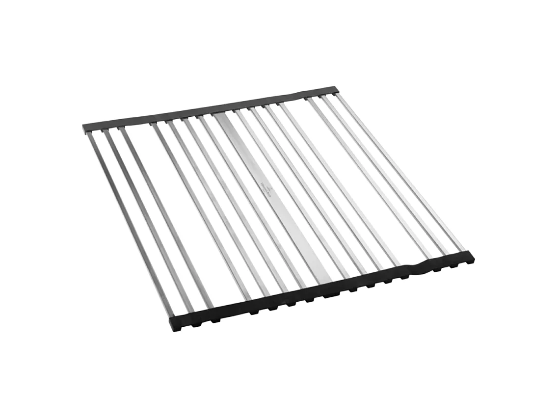 Evier 1 bac et demi VILLEROY ET BOCH Subway Pure 60 100 x 51 égouttoir à gauche céramique sans vidage blanc + Egouttoir déroulable