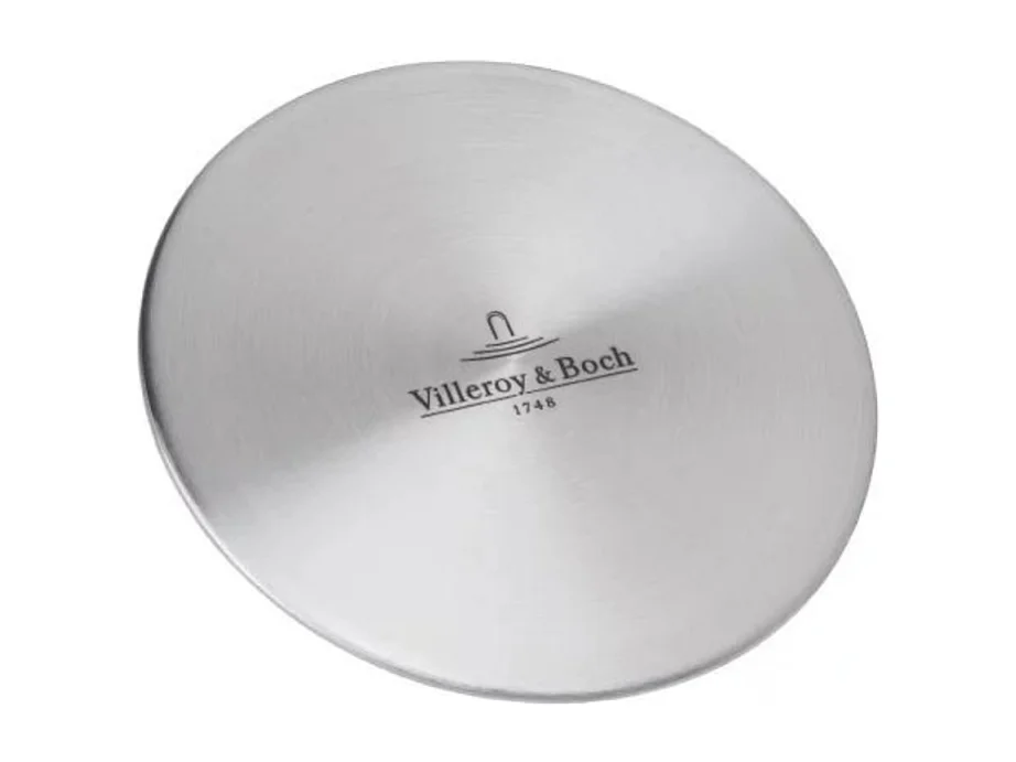 Evier timbre d'office VILLEROY ET BOCH Tradition 2 bacs 89,5 x 63 céramique vidage manuel blanc + Cache bonde acier massif