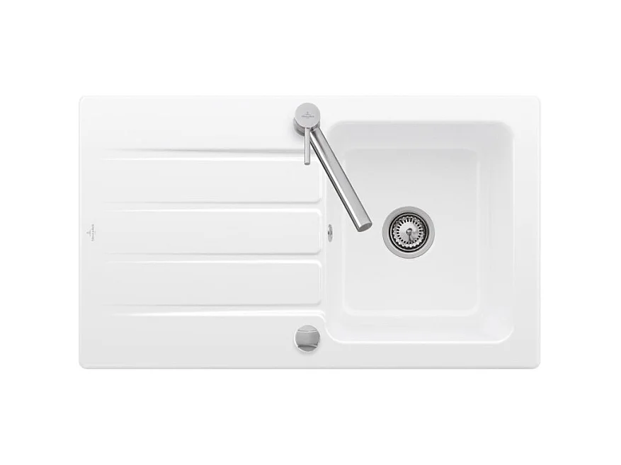 Evier 1 bac 86 x 51 cm VILLEROY ET BOCH Architectura 50 Blanc vidage automatique inclus