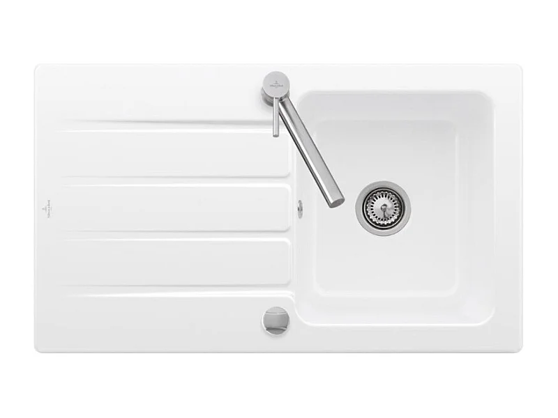 Evier 1 bac 86 x 51 cm VILLEROY ET BOCH Architectura 50 Blanc vidage automatique inclus