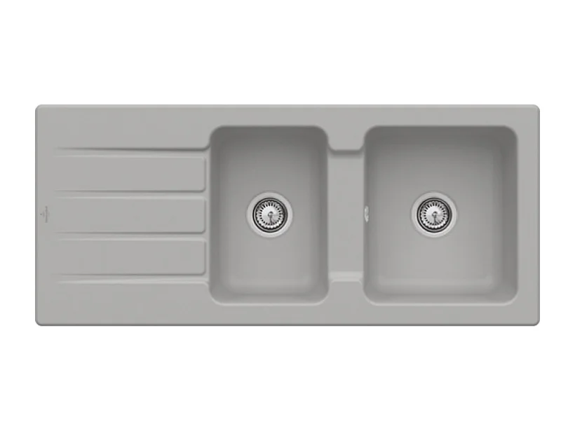 Evier 1 bac et demi 116 x 51 cm VILLEROY ET BOCH Architectura 80 Fossile