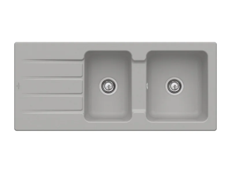 Evier 1 bac et demi 116 x 51 cm VILLEROY ET BOCH Architectura 80 Fossile