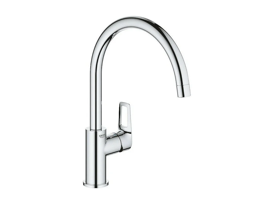 Evier 1 bac 86 x 51 cm VILLEROY ET BOCH Architectura 50 Blanc + Robinet cuisine GROHE Bauloop