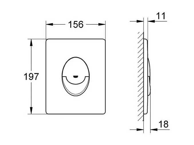 GROHE - Bâti support pour wc hauteur réduite Rapid SL, 0.82 m + plaque de commande chromée