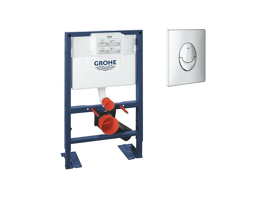 GROHE - Bâti support pour wc hauteur réduite Rapid SL, 0.82 m + plaque de commande chromée