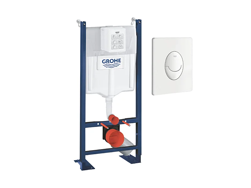 Bâti-support autoportant GROHE Rapid SL Project 1.13 M + Plaque commande GROHE Skate Air blanc alpin
