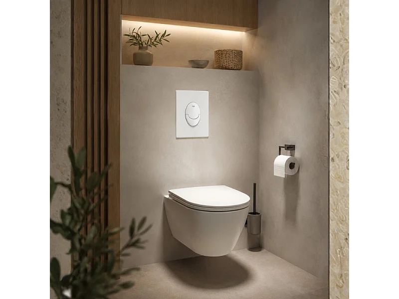 Bâti-support autoportant GROHE Rapid SL Project 1.13 M + Plaque commande GROHE Skate Air blanc alpin