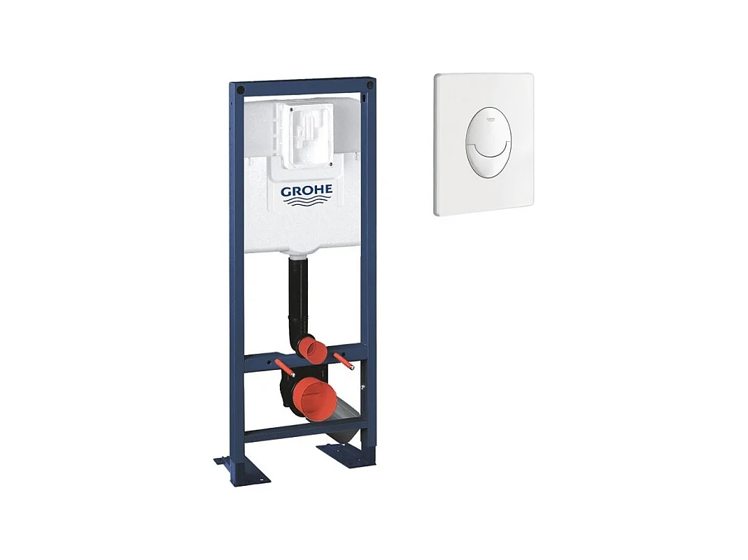 GROHE - Bati support pour wc Rapid SL 1.13 m x 0.42 m avec plaque de commande blanche