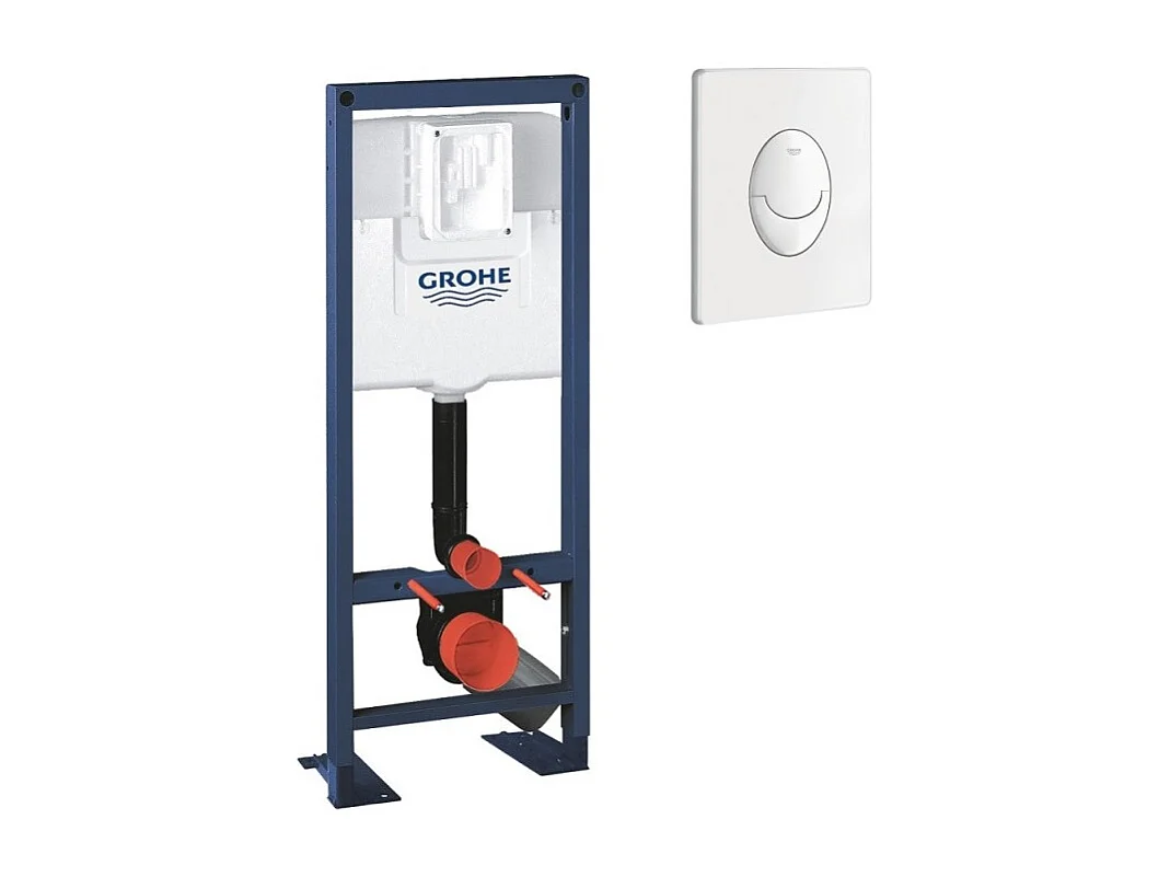 GROHE - Bati support pour wc Rapid SL 1.13 m x 0.42 m avec plaque de commande blanche