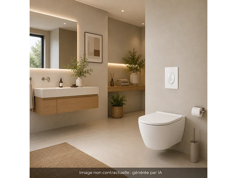 Bâti-support WC autoportant GROHE Rapid SL largeur réduite avec plaque de commande Skate Air verticale blanc alpin