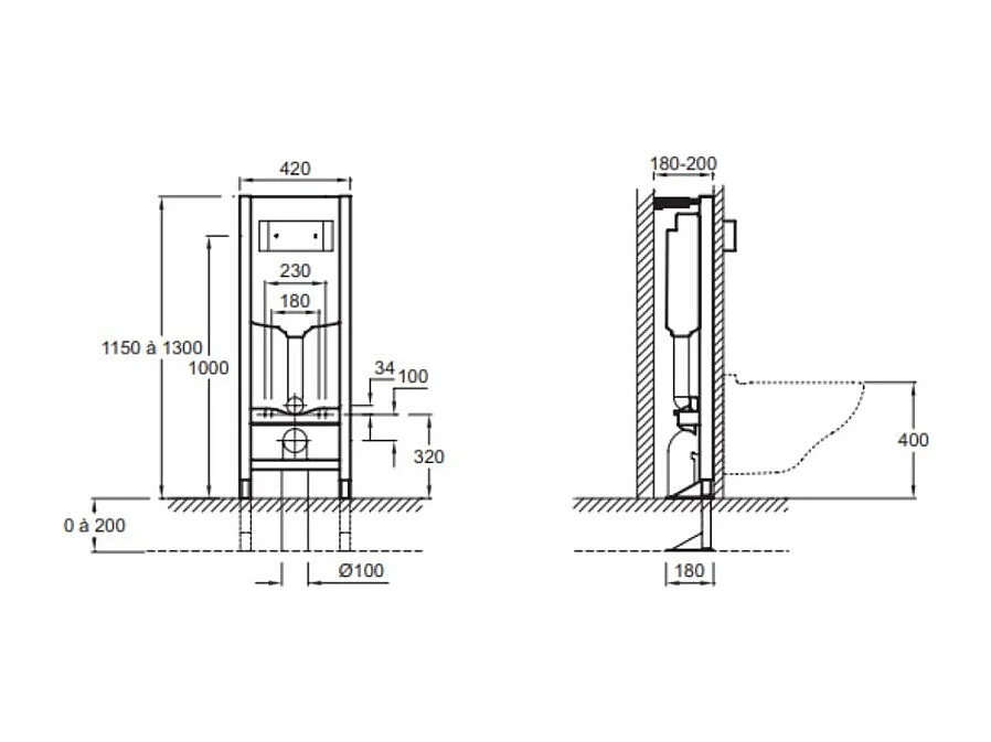 Bâti-support autoportant JACOB DELAFON avec réservoir à mécanisme 3/6L