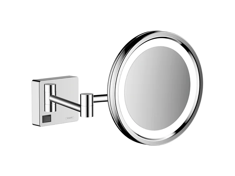 Miroir de rasage avec éclairage LED HANSGROHE AddStoris chromé