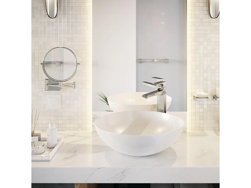 Miroir de rasage avec éclairage LED HANSGROHE AddStoris chromé