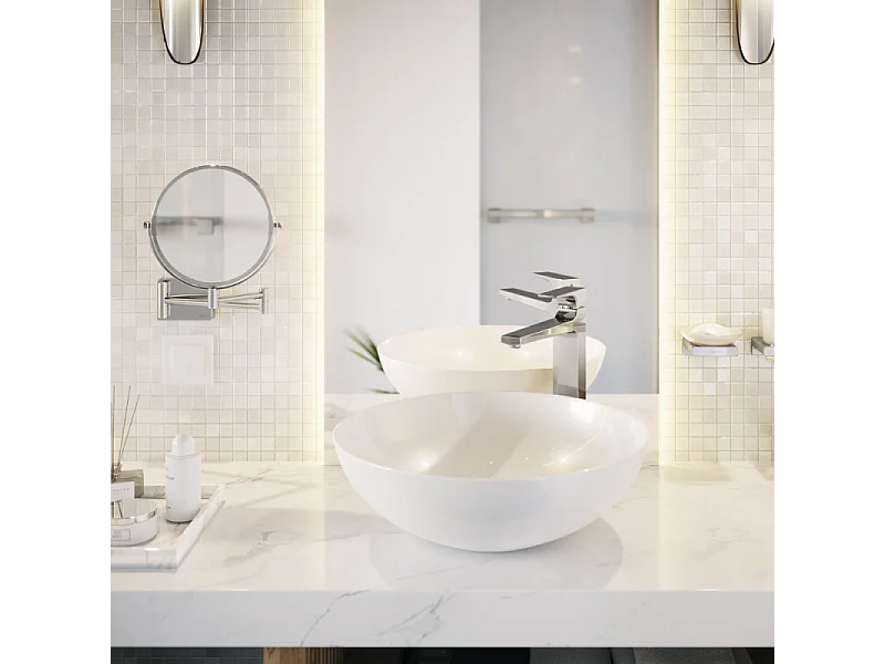 Miroir de rasage avec éclairage LED HANSGROHE AddStoris chromé