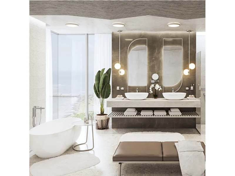 Miroir de rasage avec éclairage LED HANSGROHE AddStoris bronze brossé