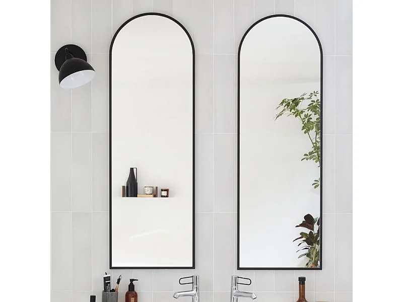 Miroir de salle de bain JACOB DELAFON grande hauteur Silhouette 120x40cm, laqué Noir satiné