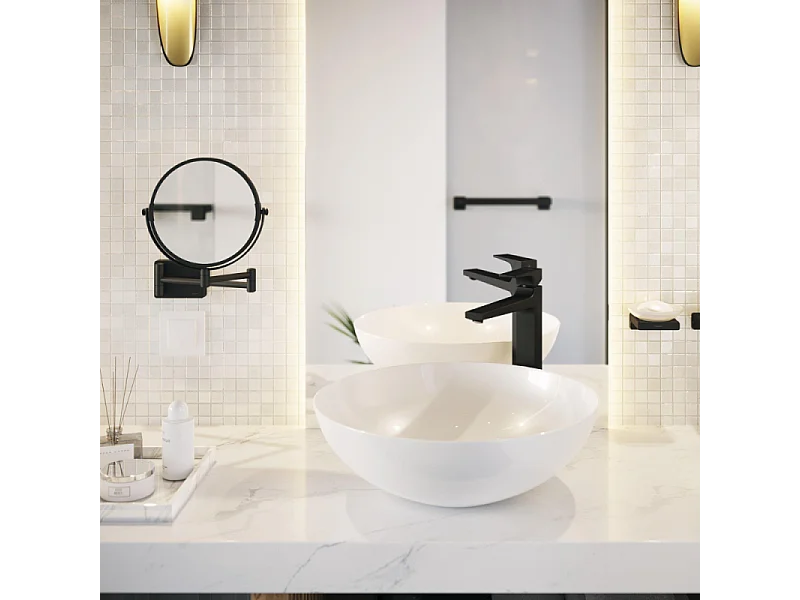 Miroir de rasage avec éclairage LED HANSGROHE AddStoris Noir mat