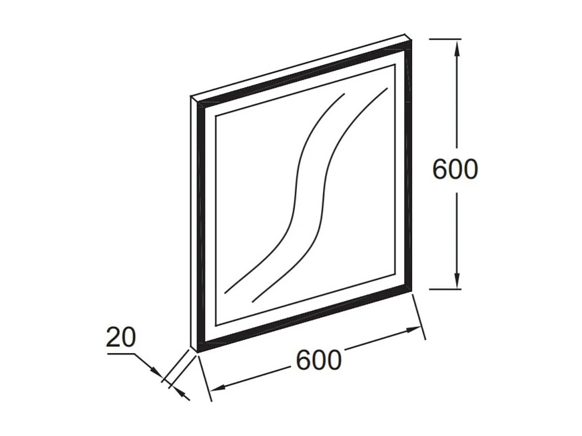 Miroir de salle de bain JACOB DELAFON Allure 60 x 60 cm, carré LED
