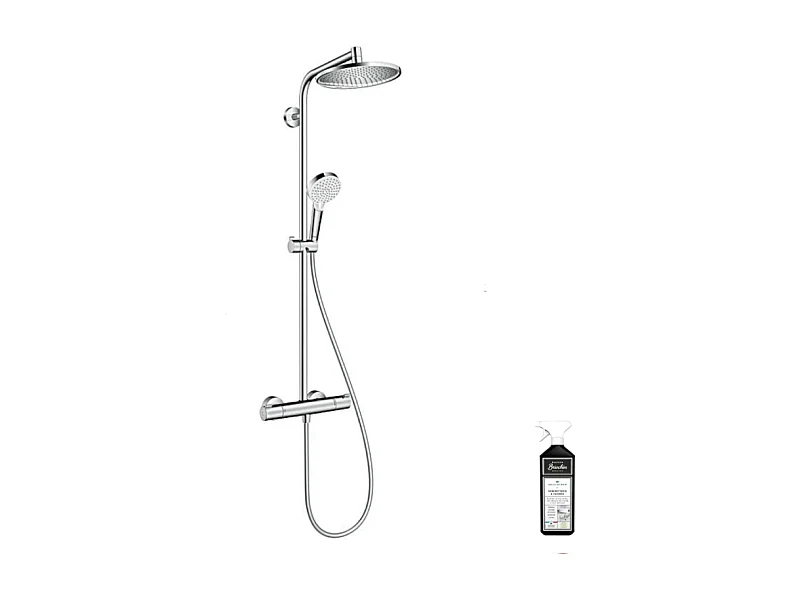 Colonne de douche HANSGROHE Crometta S 240 EcoSmart chromée + nettoyant Briochin