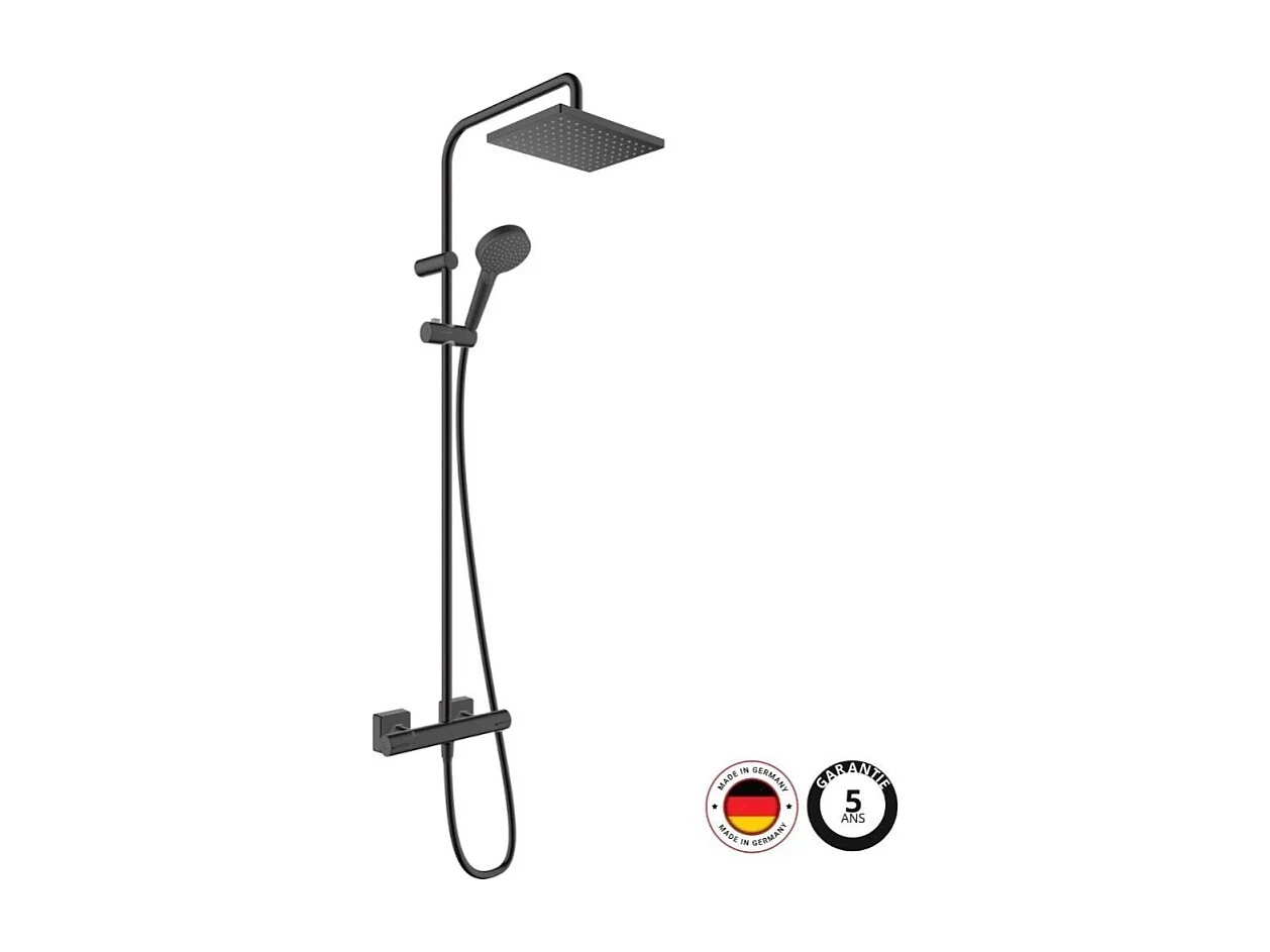 Colonne de douche thermostatique HANSGROHE Vernis Shape 230 EcoSmart noir mat