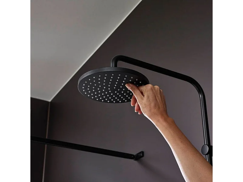 Colonne de douche HANSGROHE Vernis Blend Reno 200 noir mat + nettoyant Briochin