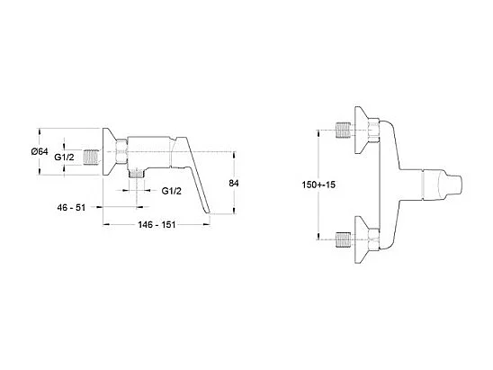 Mitigeur de douche JACOB DELAFON Aimé chrome