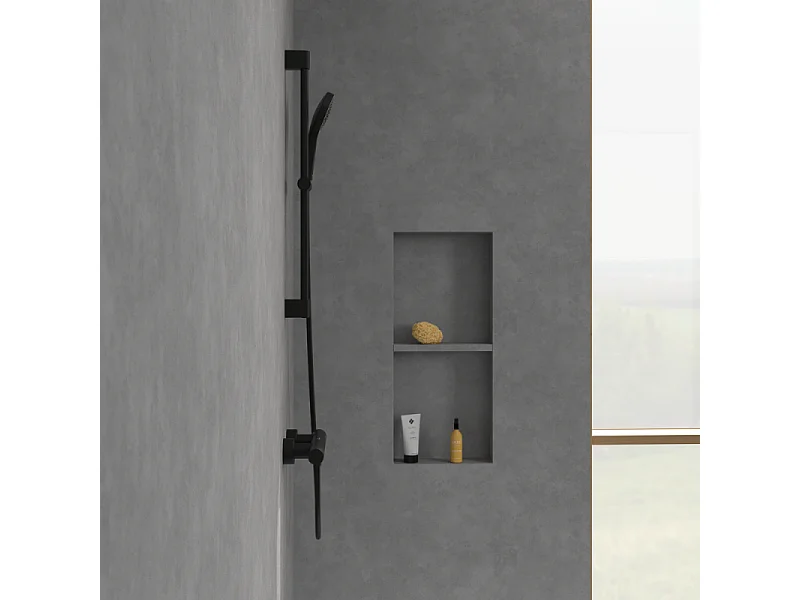 Mitigeur douche thermostatique VILLEROY ET BOCH Universal rond Noir mat