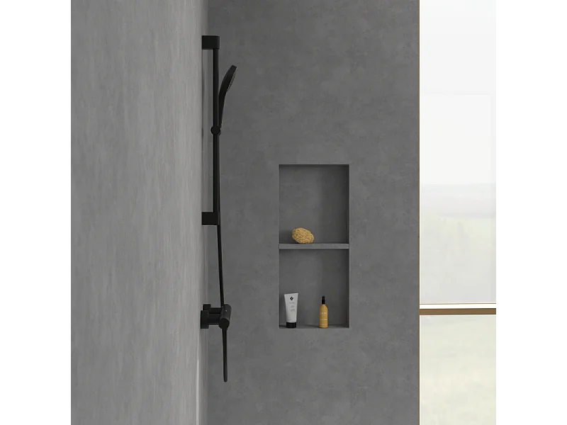 Mitigeur douche thermostatique VILLEROY ET BOCH Universal rond Noir mat