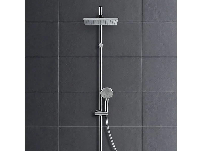 Colonne de douche thermostatique HANSGROHE Vernis Shape 230 chromée + nettoyant Briochin
