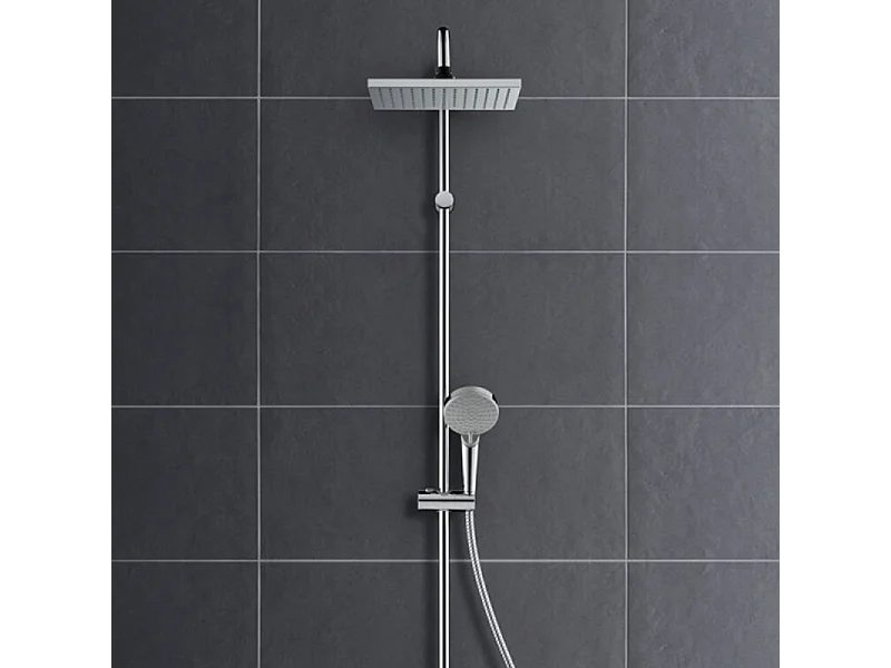 Colonne de douche thermostatique HANSGROHE Vernis Shape 230 chromée + nettoyant Briochin