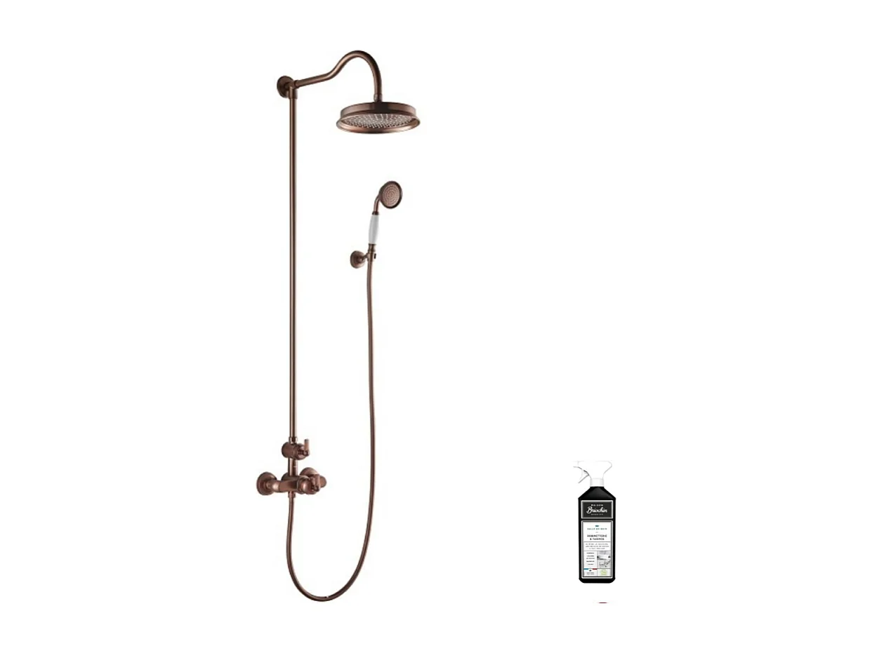 Colonne de douche thermostatique recoupable PAINI Lady's Auburn + nettoyant Briochin