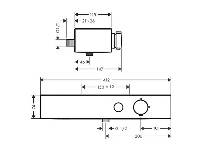 Mitigeur douche thermostatique HANSGROHE ShowerTablet Select 400 blanc mat