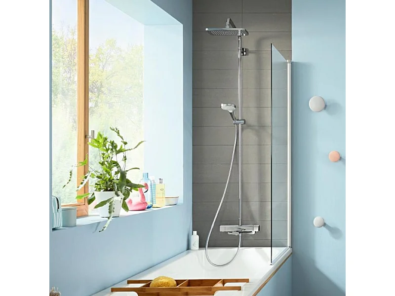 Colonne bain douche thermostatique HANSGROHE Raindance E 360 chromée + nettoyant Briochin