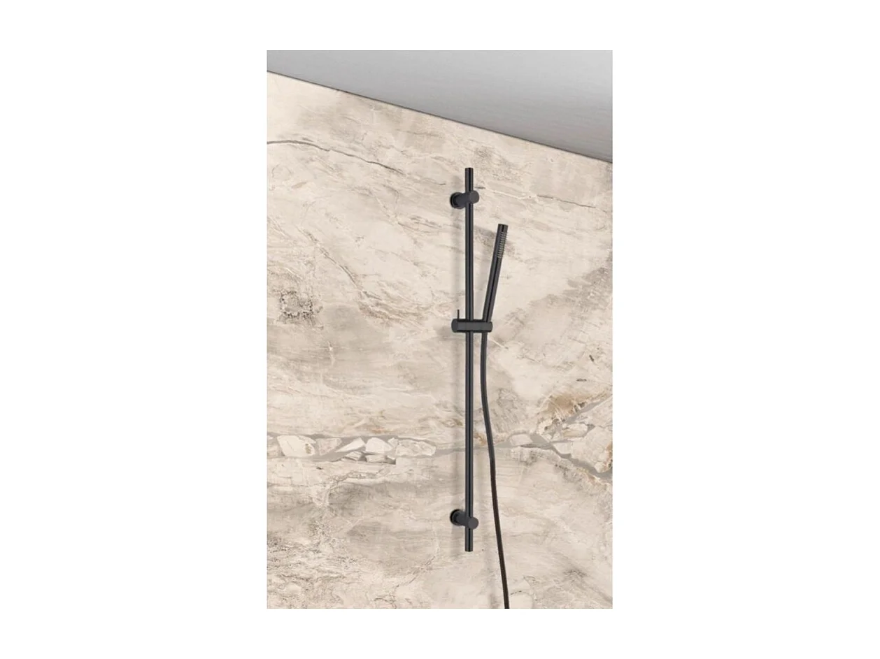 PAINI Douchette 1 jet Cox avec barre de douche noir brossé