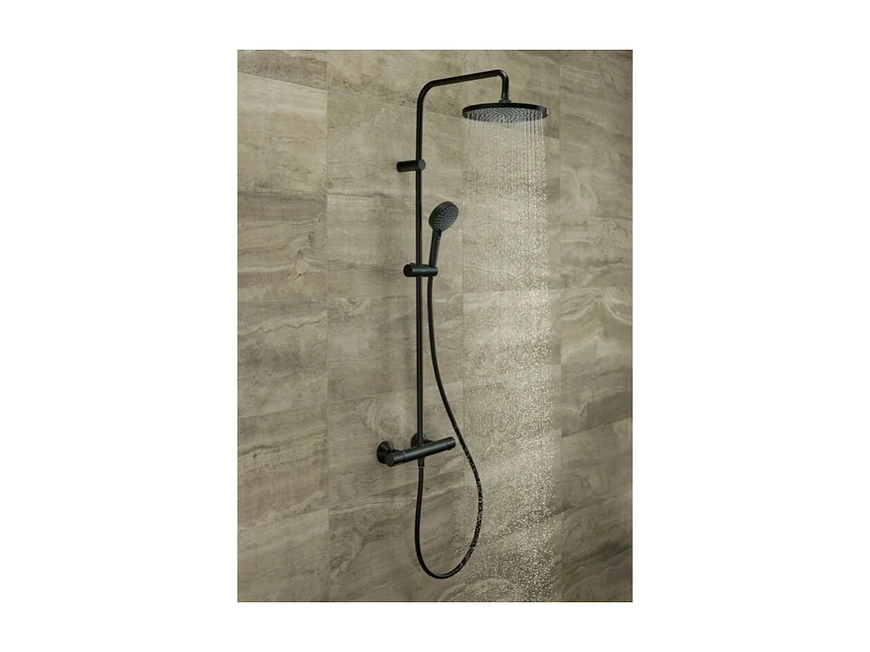 HANSGROHE Vernis Blend 200 EcoSmart columna de ducha termostática negro mate