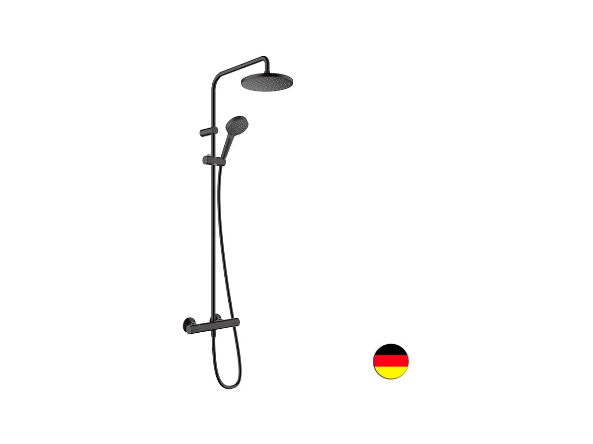 Colonne de douche thermostatique HANSGROHE Vernis Blend 200 EcoSmart noir mat