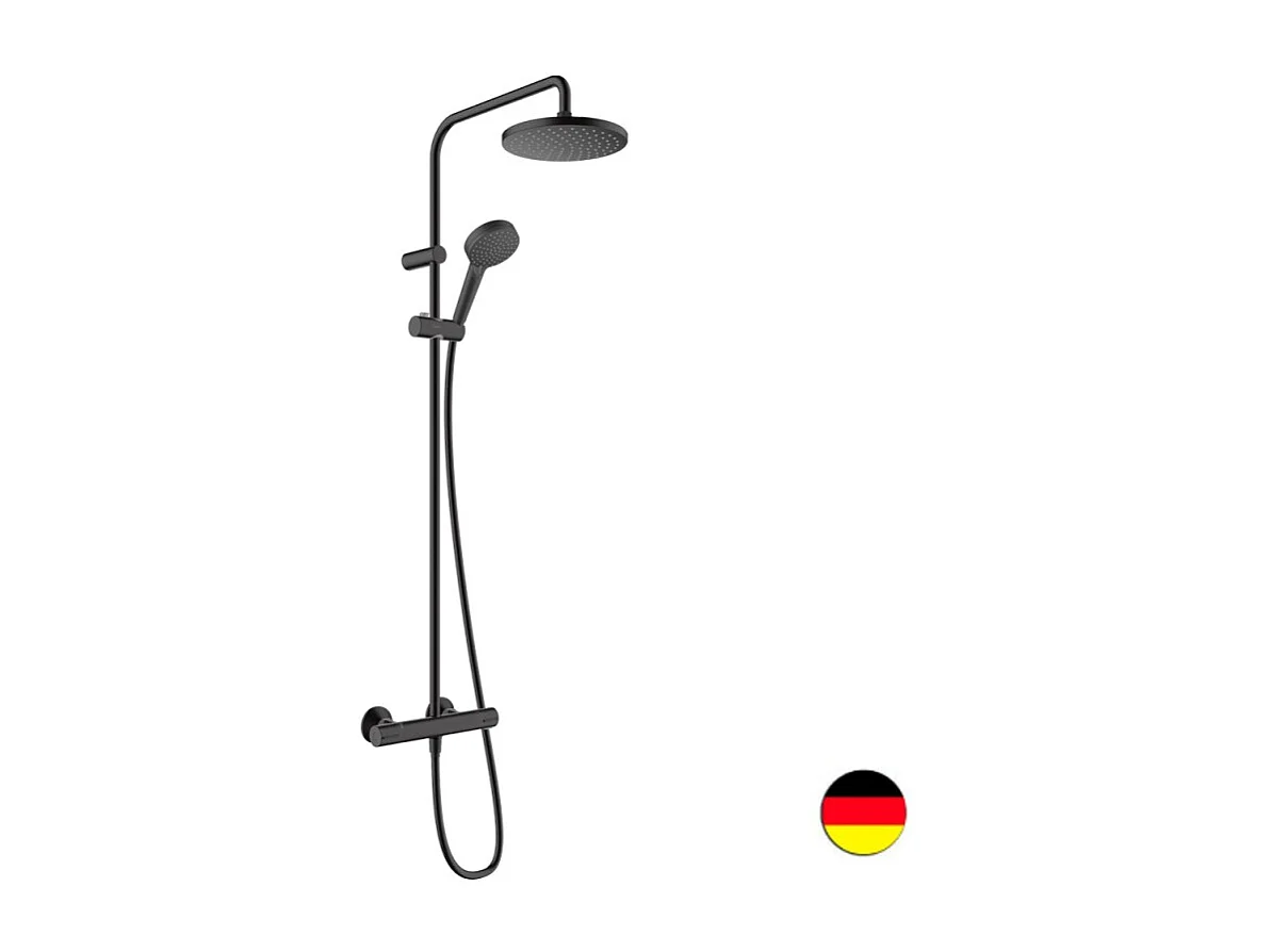 Colonne de douche thermostatique HANSGROHE Vernis Blend 200 EcoSmart noir mat