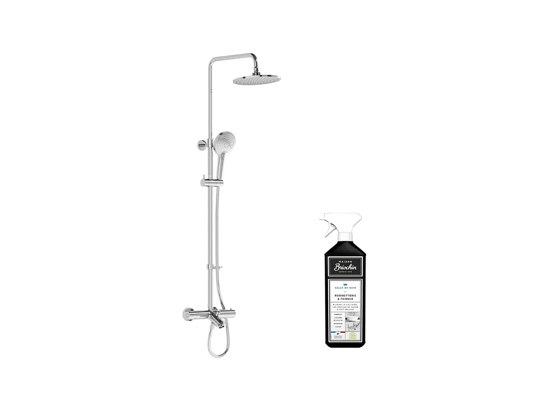 Colonne bain douche thermostatique VITRA Aquaheat Joy 220 + Nettoyant Briochin