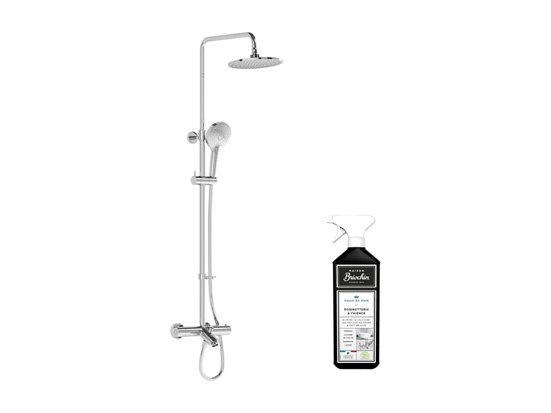 Colonne bain douche thermostatique VITRA Aquaheat Joy 220 + Nettoyant Briochin