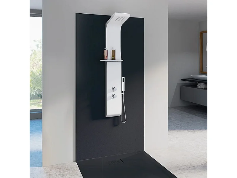 KINEDO Colonne de douche avec mitigeur thermostatique Aquamoon blanc