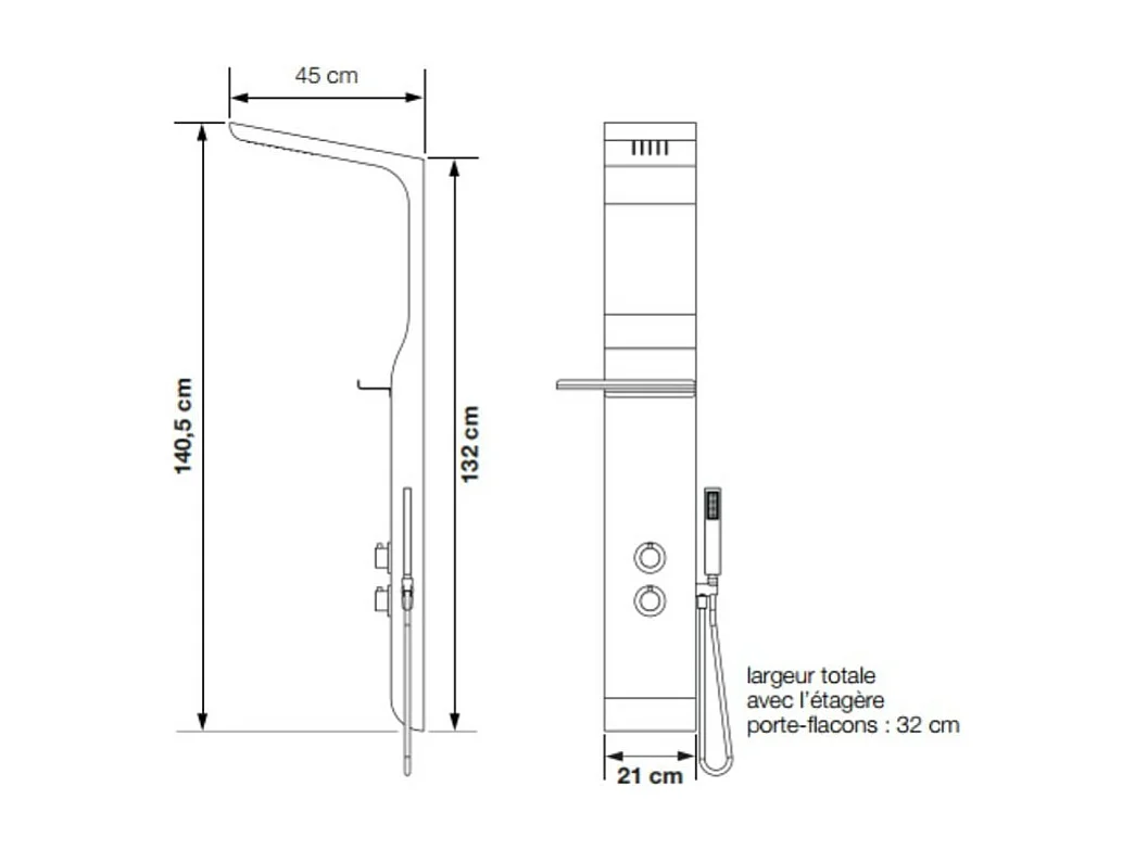 KINEDO Colonne de douche avec mitigeur thermostatique Aquamoon blanc