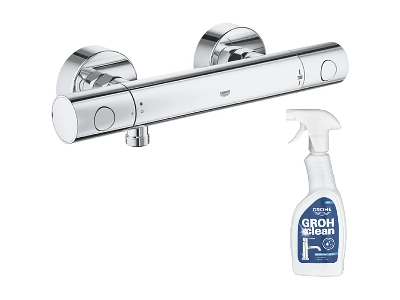 Mitigeur douche thermostatique GROHE Quickfix Precision Get + nettoyant GrohClean