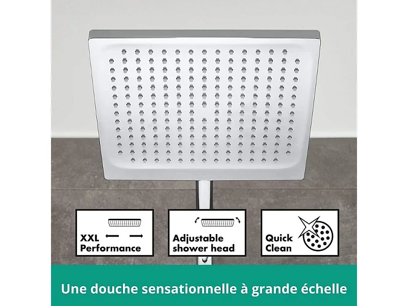 Colonne de douche thermostatique HANSGROHE Crometta E 240 EcoSmart chromée + nettoyant Briochin