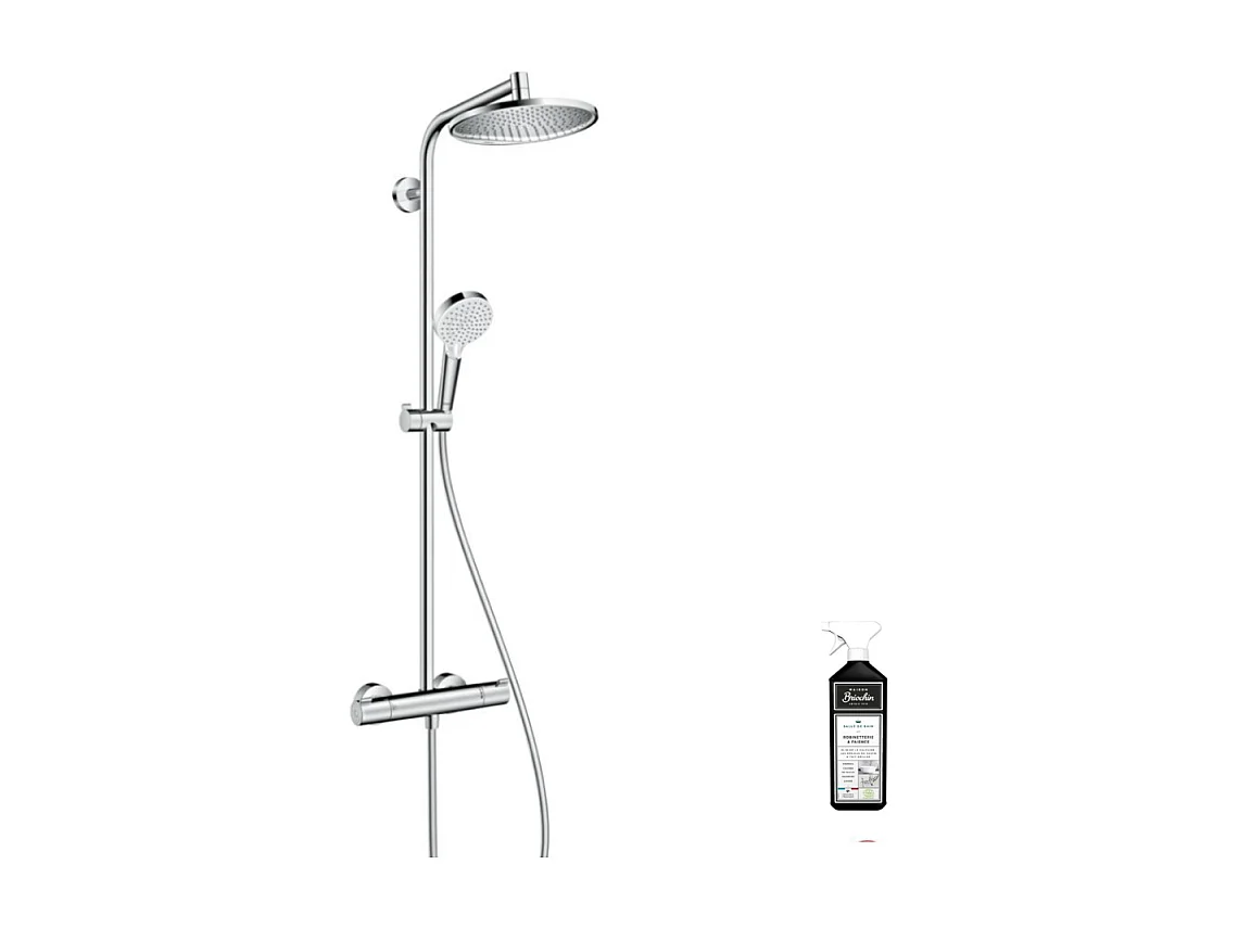 Colonne de douche thermostatique HANSGROHE Crometta S 240 + nettoyant Briochin