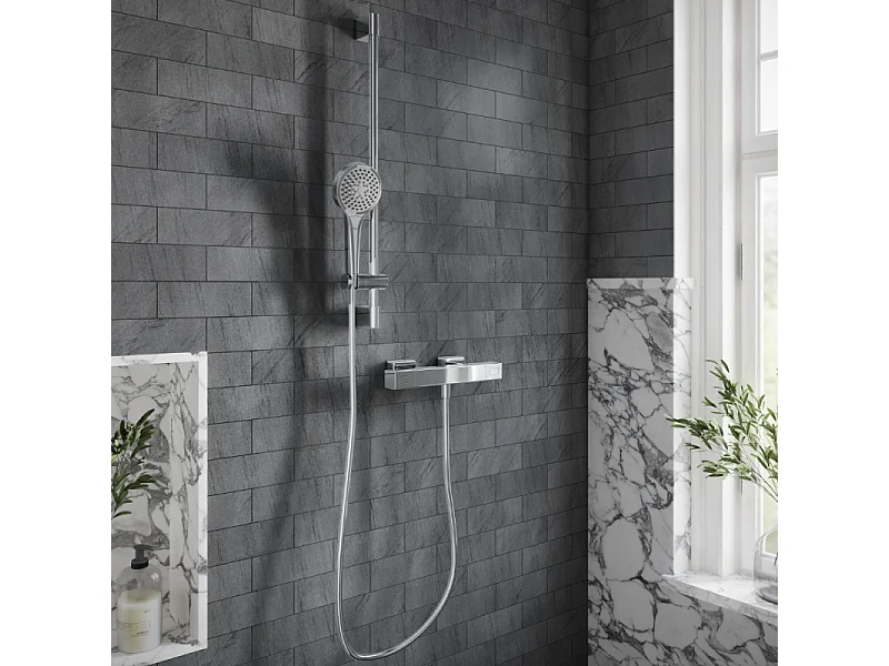 Mezclador termostático de ducha VILLEROY ET BOCH Universal Grifería rectangular Cromo